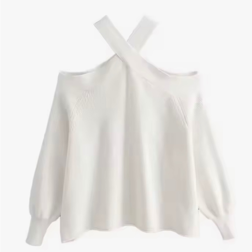 NWT Commense  White Very Soft Cotton Top/shirt Ribbed Cotton